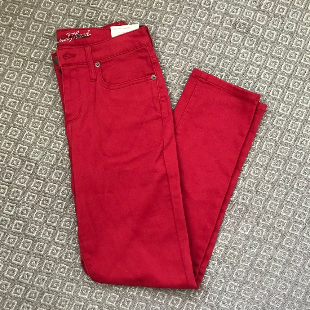 Universal Thread High Rise Red Skinny Jeans.